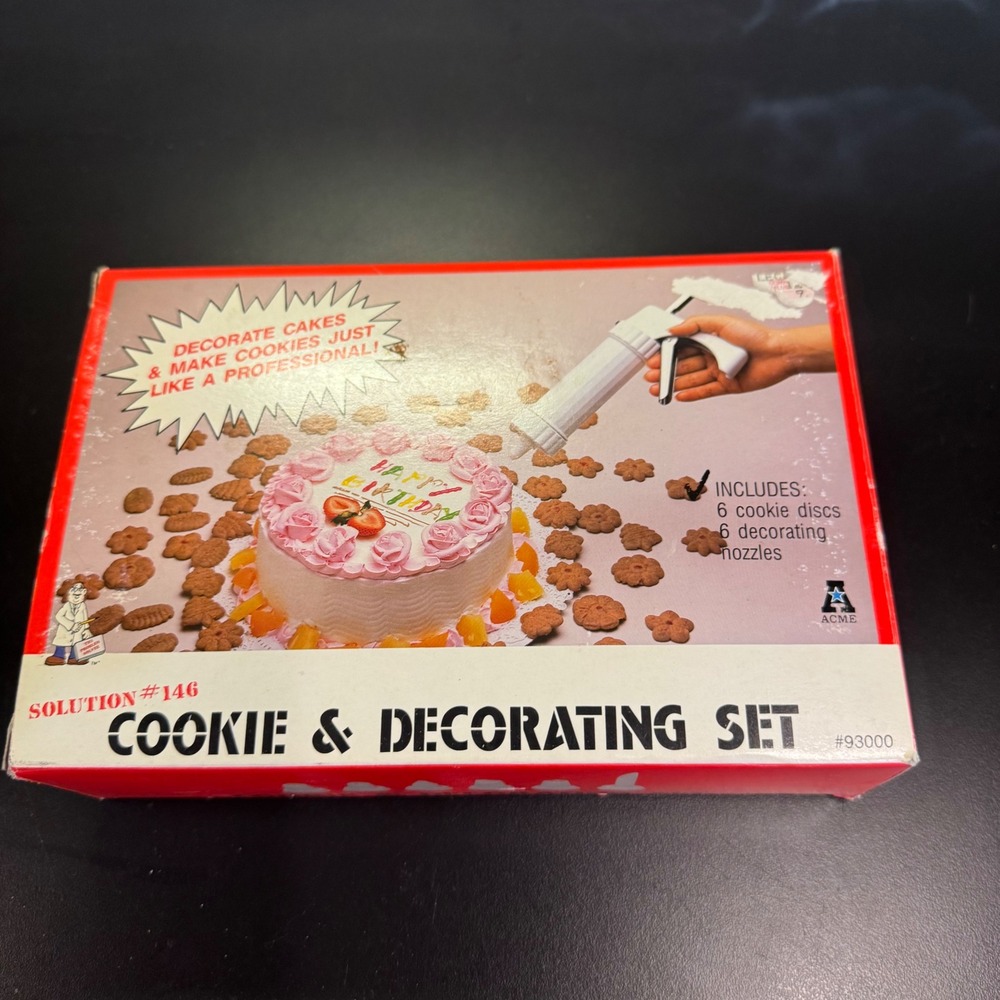 Acme Cookie & Decorating Set Adult One Size White Vintage Solution missing tip